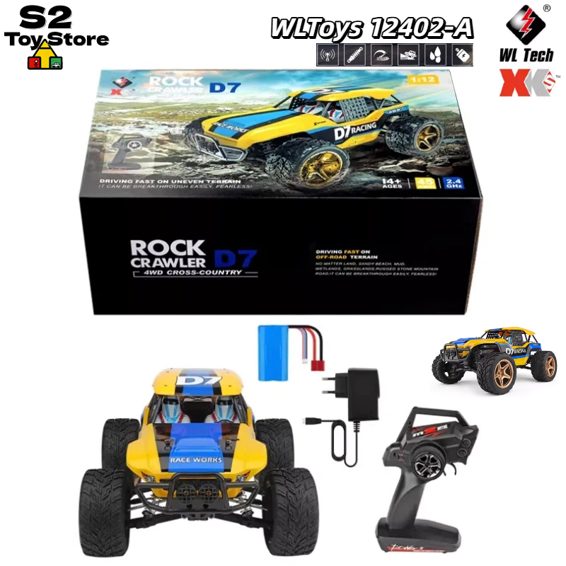 Rc Drift Car 1 24 Scale 4Wd - سيارة Wltoys 12402-A D7 روك كرولر