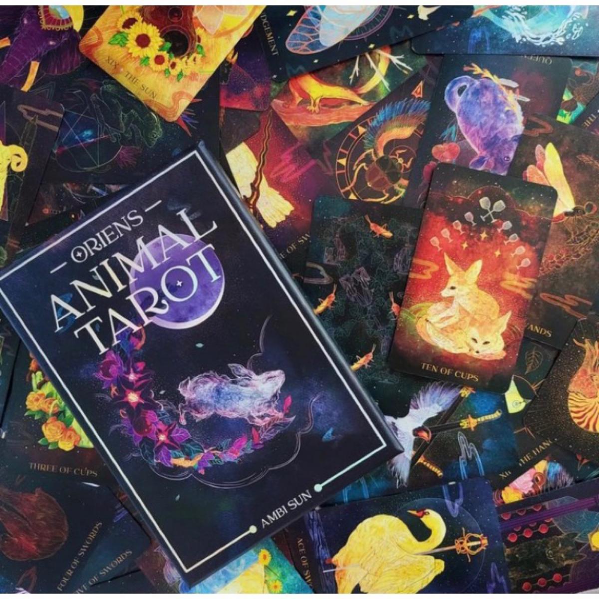 12x7 سم أورينز أنيمال تاروت 78 - مراجعة Tarot Cards Deck With Guidebook وسعره