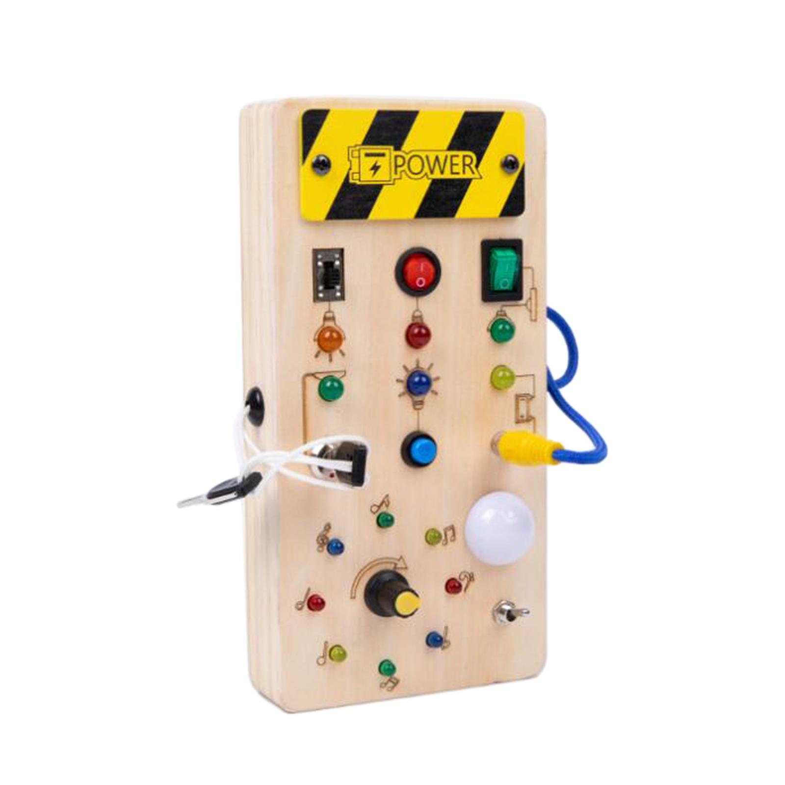 لوحة حسية خشبية مزودة بإضاءة L - مراجعة Montessori Wooden Busy Board Toddler وسعره