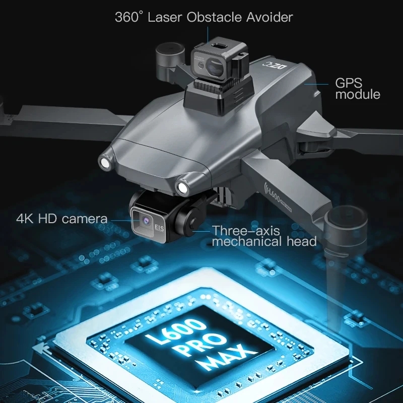 L600 PRO MAX GPS الطائرة بدون  - مراجعة Fpv Brushless Rc Drone 4K وسعره