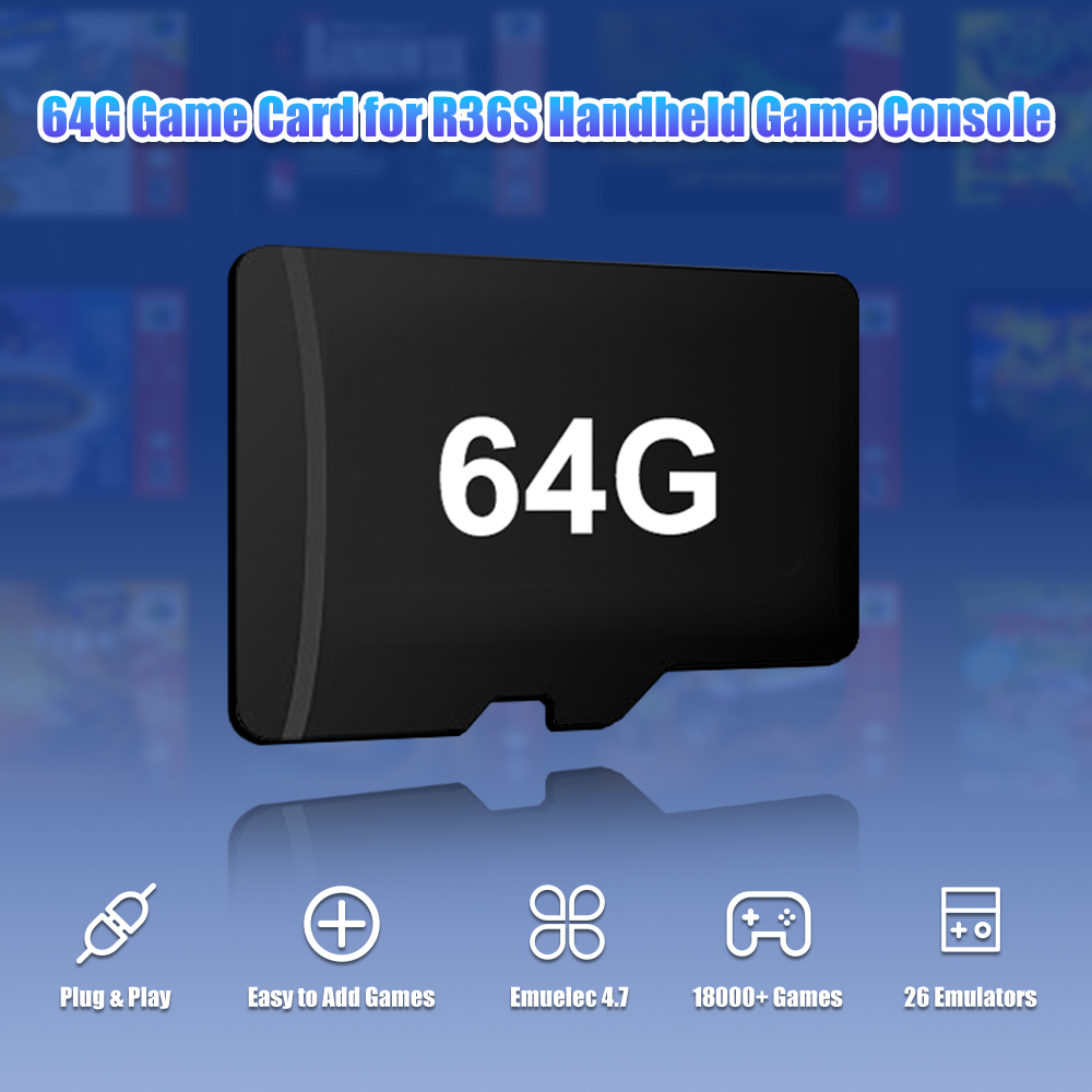 بطاقة لعبة TF 64G لوحدة تحكم أ - مراجعة Retro Handheld Game Console R36S وسعره