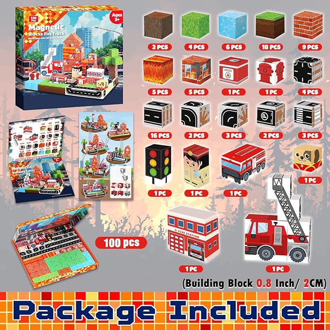 كتل مغناطيسية 100 قطعة مجموعة  - مراجعة Magnetic Building Tiles Set 100Pcs وسعره