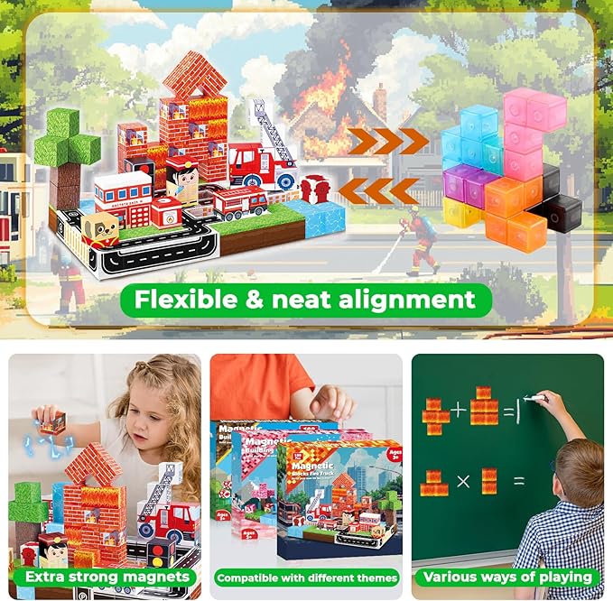 كتل مغناطيسية 100 قطعة مجموعة  - مراجعة Magnetic Building Tiles Set 100Pcs وسعره
